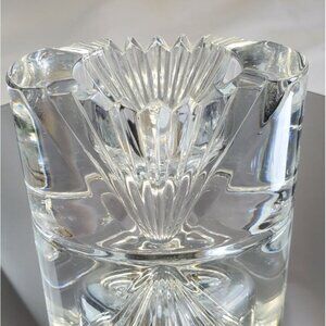 Vintage Mikasa Votive Candle Holder Lead Crystal Cut Clear Glass Heavy